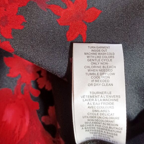 NWT Tahari XS Red Elegant Floral Sheath Dress Black Cocktail Sleeveless Stretch - Picture 10 of 10